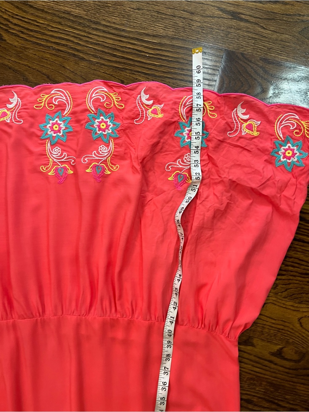 Flying Tomato Coral Maxi Dress with Embroidered Hem - Picture 12 of 14